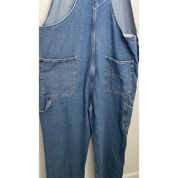 Dickies Bib Overalls Blue Denim Carpenter Workwear Baggy USA Conductor Men 40x32 - Picture 4 of 12